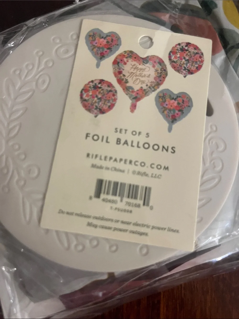 Rifle Paper Co. Floral Foil Balloons in Cream, Pink, Blue